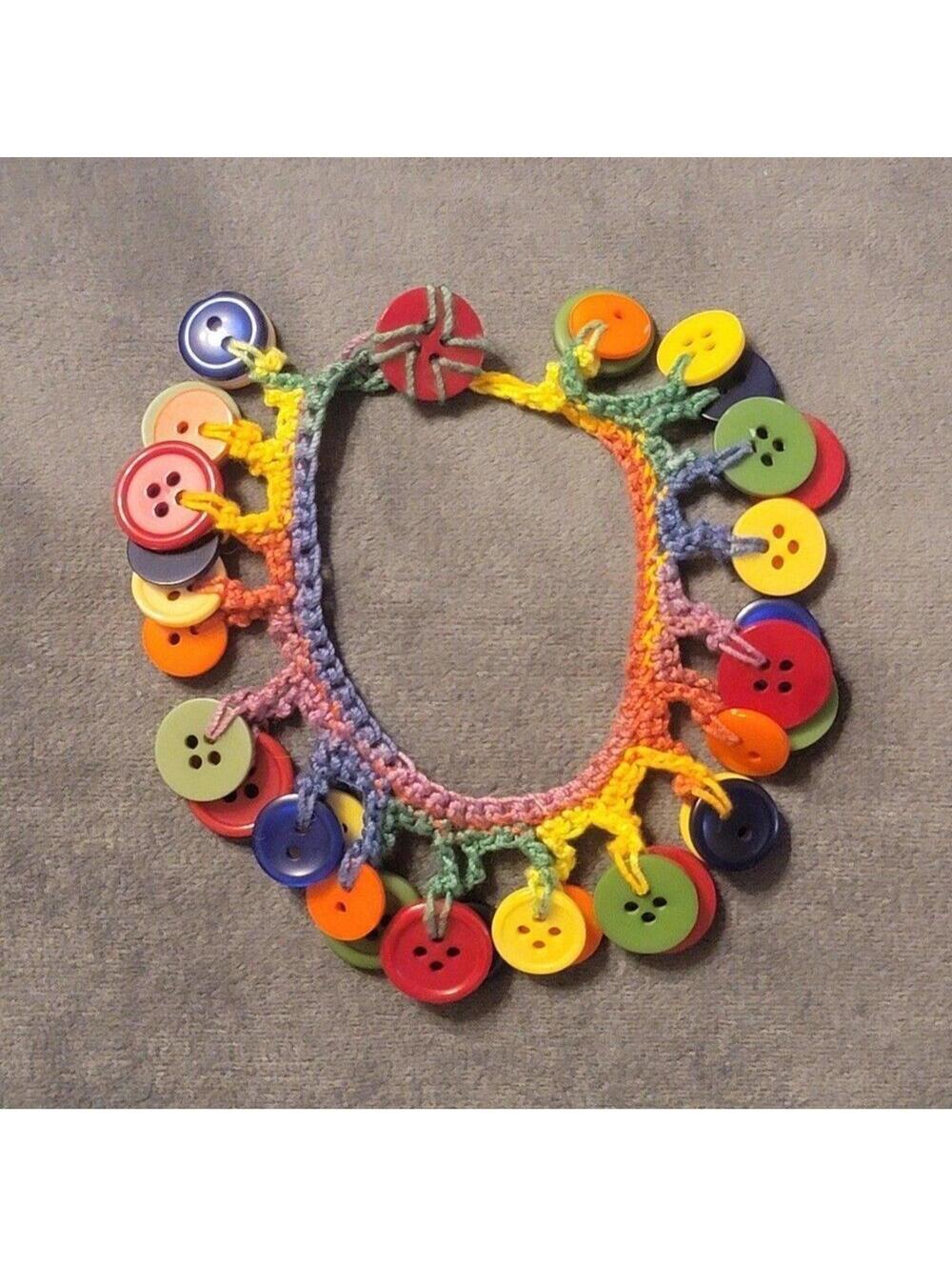 Colorful Rainbow Button Bracelet